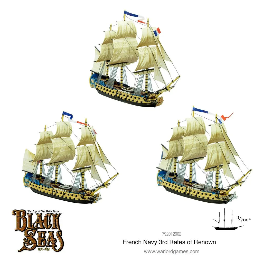 French Navy 3rd Rates of Renown-Warlord Games-Radaddel