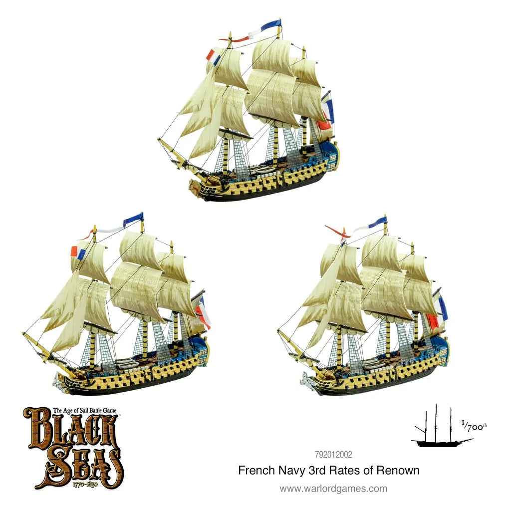 French Navy 3rd Rates of Renown-Warlord Games-Radaddel