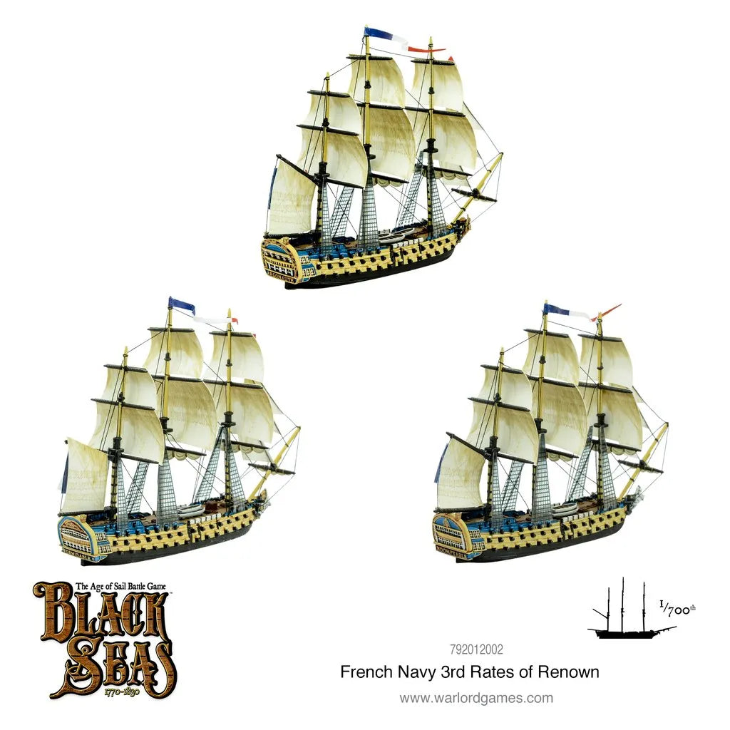 French Navy 3rd Rates of Renown-Warlord Games-Radaddel
