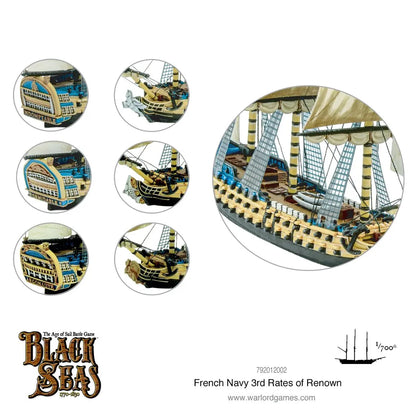 French Navy 3rd Rates of Renown-Warlord Games-Radaddel