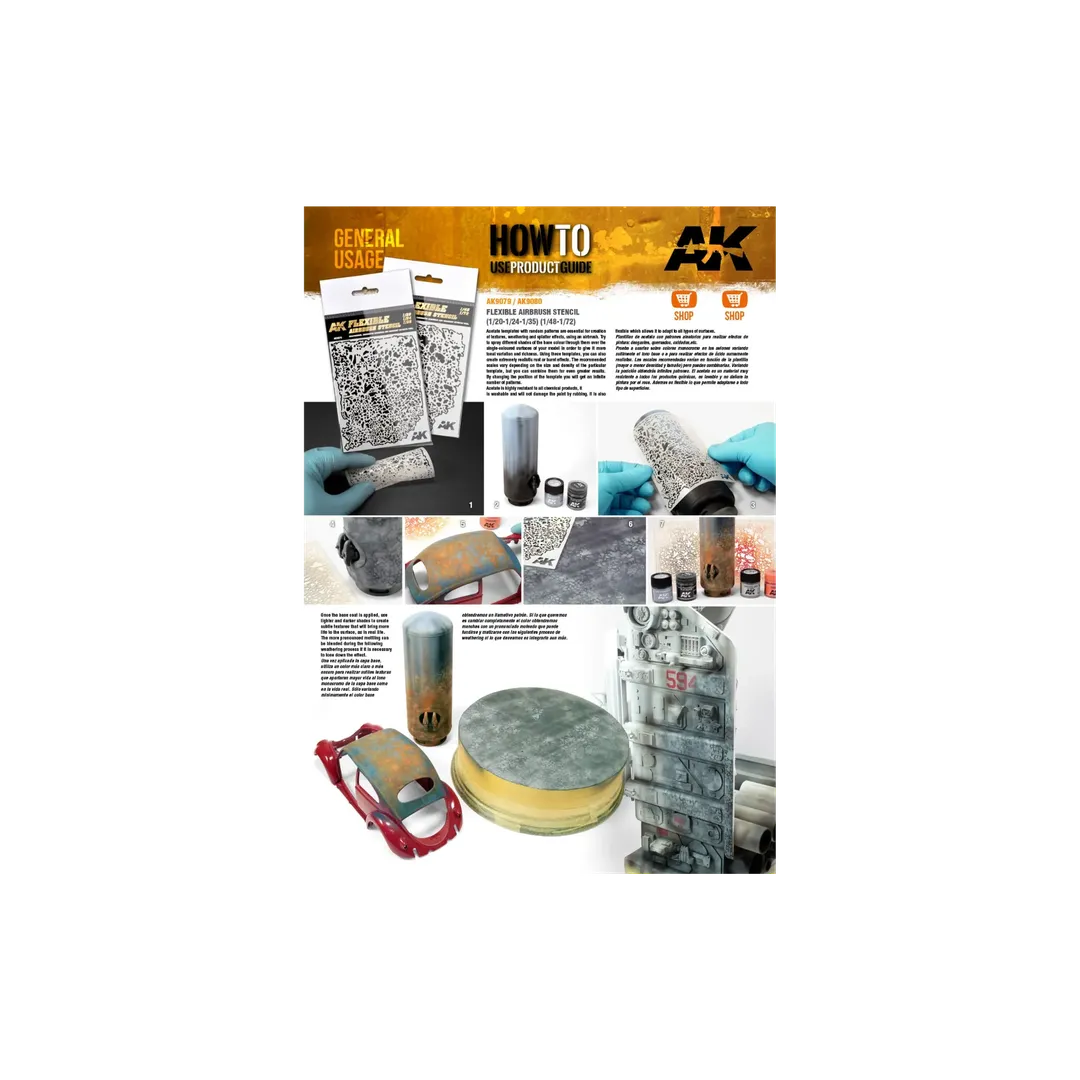 Flexible Airbrush Stencil 1-20 1-24 1-35-AK-Interactive-Radaddel