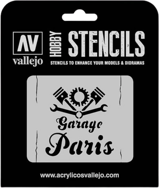 Vintage Garage Sign Stencil-Vallejo-Radaddel