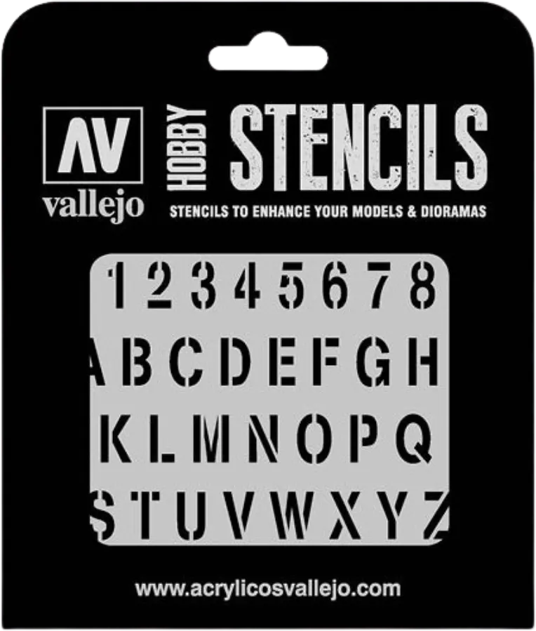 Stamp Font Stencil-Vallejo-Radaddel