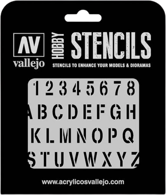 Stamp Font Stencil-Vallejo-Radaddel