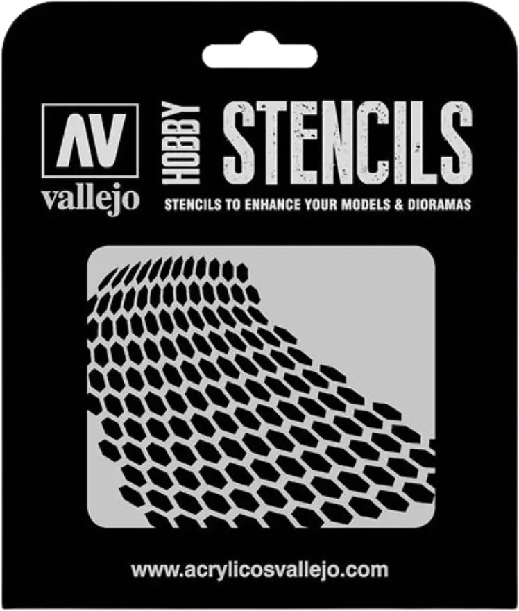 Distorted Honeycomb Stencil-Vallejo-Radaddel