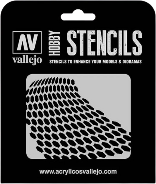 Distorted Honeycomb Stencil-Vallejo-Radaddel