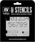 Digital Numbers Stencil-Vallejo-Radaddel