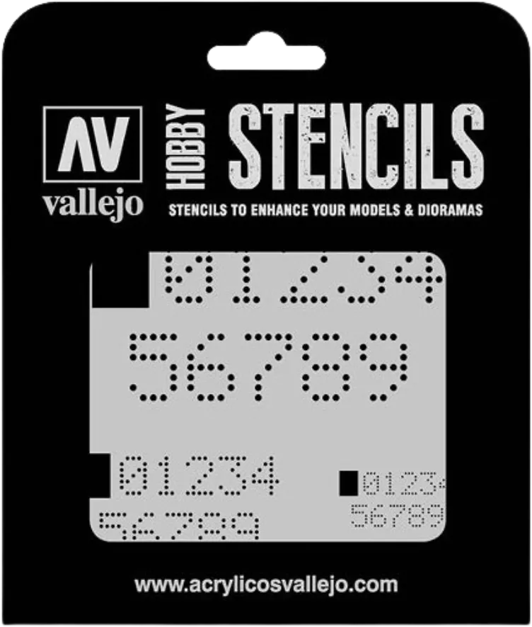 Digital Numbers Stencil-Vallejo-Radaddel
