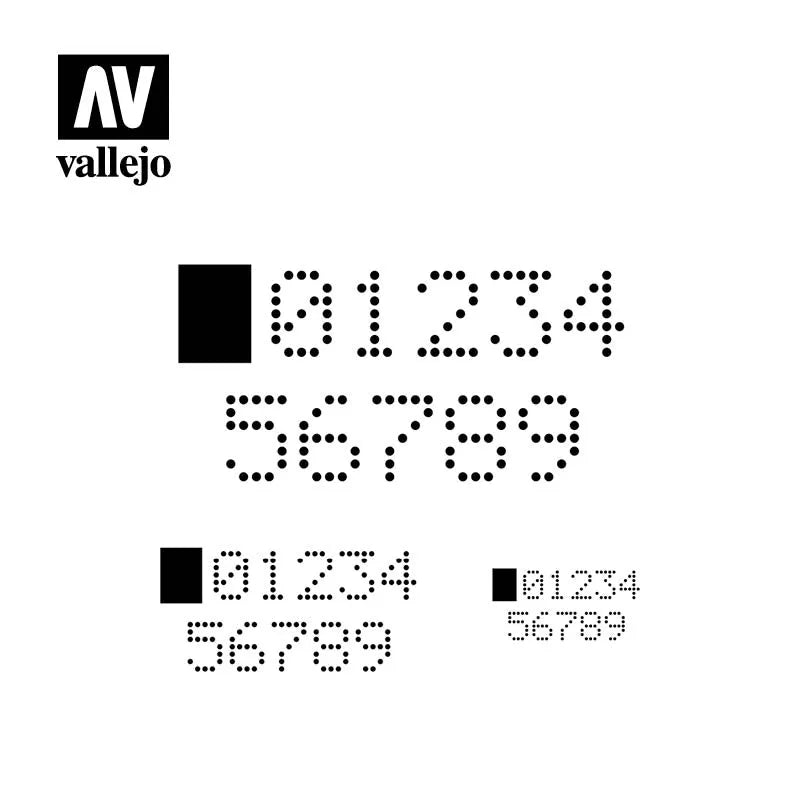 Digital Numbers Stencil-Vallejo-Radaddel