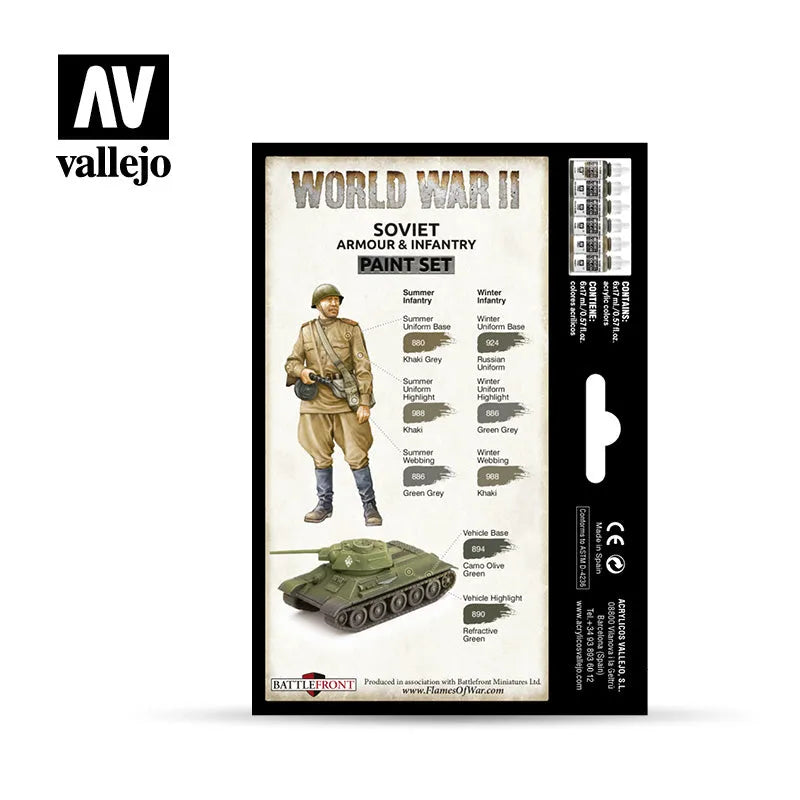 Model Color: WWII Paint Set Soviet Armour & Infantry-Vallejo-Radaddel