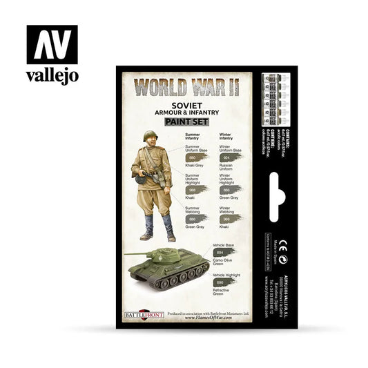 Model Color: WWII Paint Set Soviet Armour & Infantry-Vallejo-Radaddel