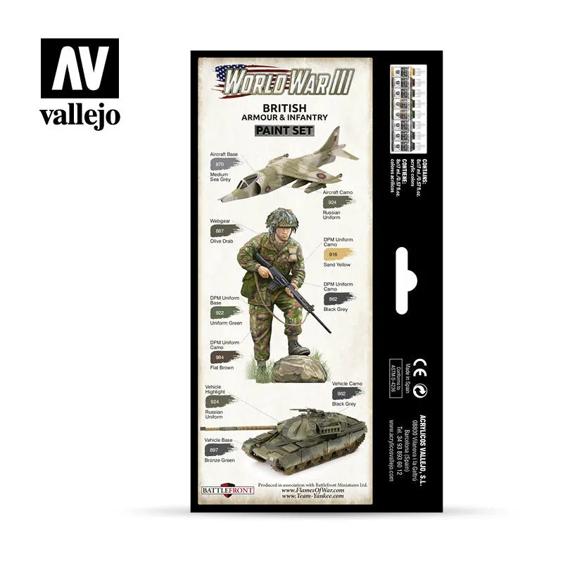 Model Color: WWIII British Armour & Infantry-Vallejo-Radaddel