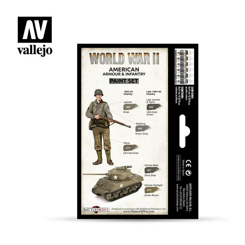 Model Color: WWII American Armour & Infantry-Vallejo-Radaddel