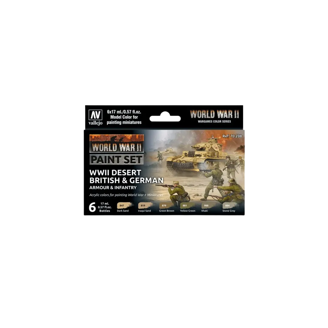 Model Color: WWII Desert British & German Armour & Infantry-Vallejo-Radaddel