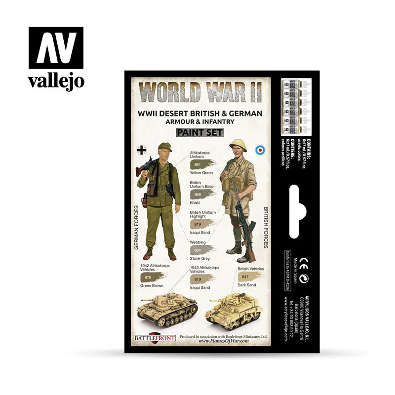 Model Color: WWII Desert British & German Armour & Infantry-Vallejo-Radaddel