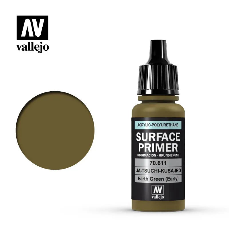 Vallejo Surface Primer IJA-Tsuchi-Kusa-IRO Earth Green (early) 17 ml 70611-Vallejo-Radaddel