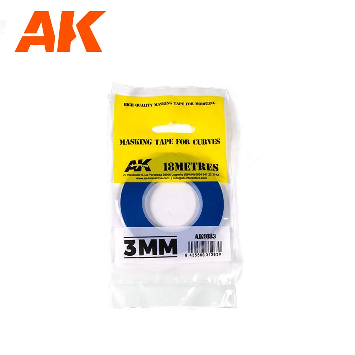 Masking Tape for Curves 3mm - 18 Meter-AK-Interactive-Radaddel