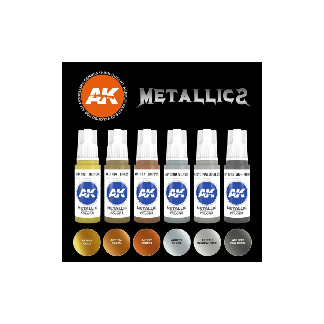 Metallics Colors Set-AK-Interactive-Radaddel