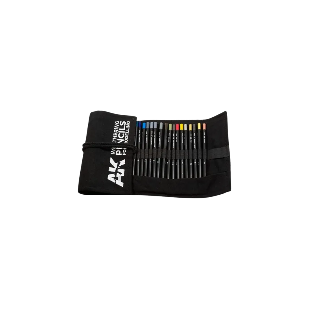 Weathering Pencils Cloth Case - Full Range-AK-Interactive-Radaddel