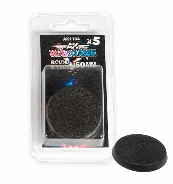 Round Base 50mm x5 Units-AK-Interactive-Radaddel