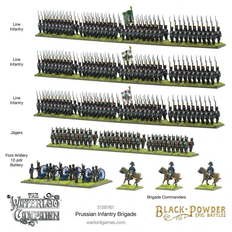 Epic Battles-Waterloo: Prussian Infantry Brigade-Warlord Games-Radaddel