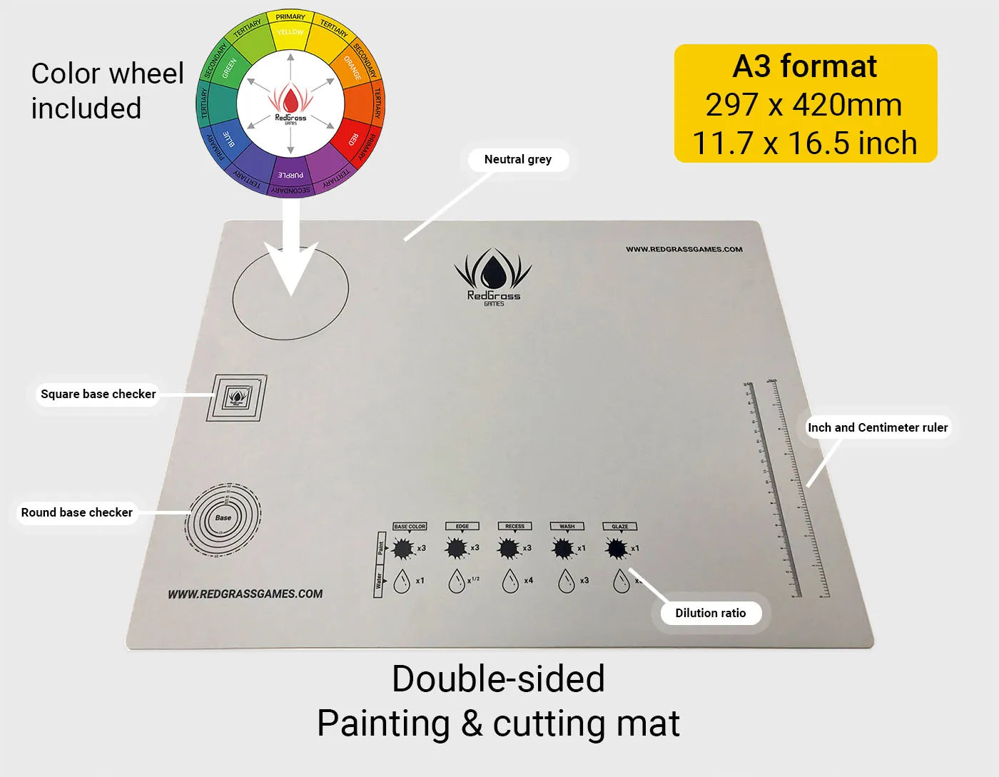 RGG Painting Mat A3 - Cut resistant-Redgrass Gaming-Radaddel