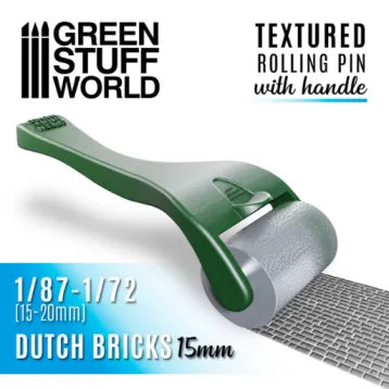 Strukturierte Walze Mit Griff - Holländische Ziegel 15mm-Greenstuff World-Radaddel