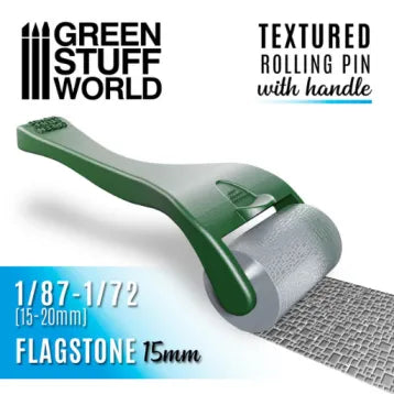 Strukturierte Walze Mit Griff - Steinfliesenboden 15mm-Greenstuff World-Radaddel