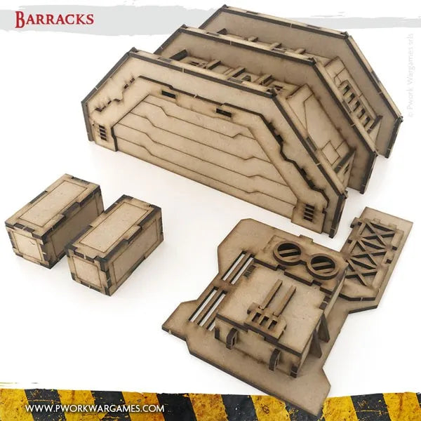 MDF Terrain Barracks-PWork Wargames-Radaddel