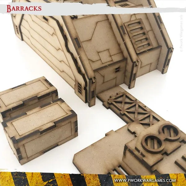 MDF Terrain Barracks-PWork Wargames-Radaddel