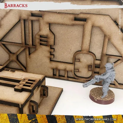MDF Terrain Barracks-PWork Wargames-Radaddel