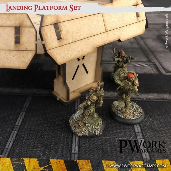 MDF Terrain Landing Platform-PWork Wargames-Radaddel