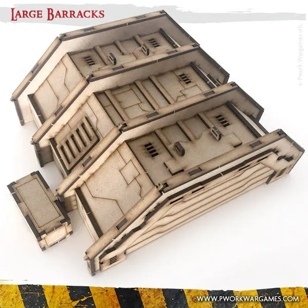MDF Terrain Large Barracks-PWork Wargames-Radaddel