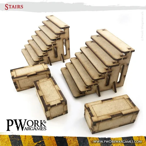MDF Terrain Stairs-PWork Wargames-Radaddel