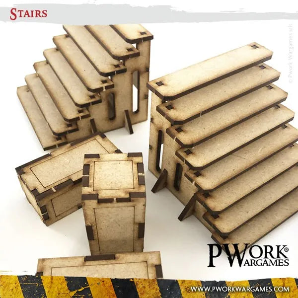 MDF Terrain Stairs-PWork Wargames-Radaddel