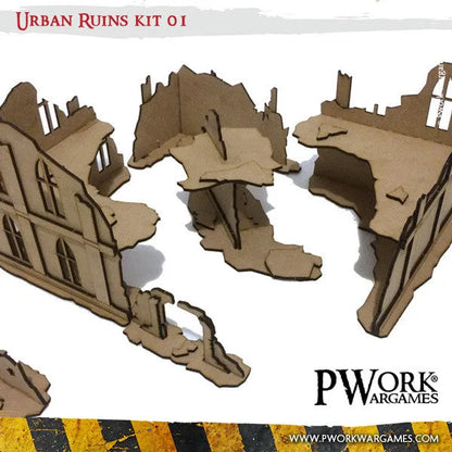 MDF Terrain Urban Ruins 01-PWork Wargames-Radaddel