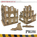 MDF Terrain Urban Ruins 02-PWork Wargames-Radaddel