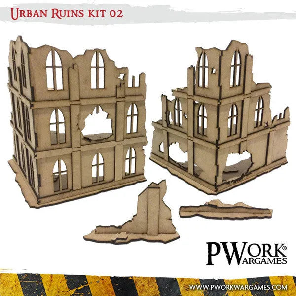 MDF Terrain Urban Ruins 02-PWork Wargames-Radaddel