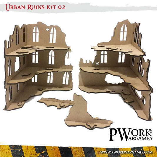 MDF Terrain Urban Ruins 02-PWork Wargames-Radaddel