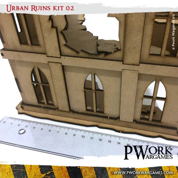 MDF Terrain Urban Ruins 02-PWork Wargames-Radaddel