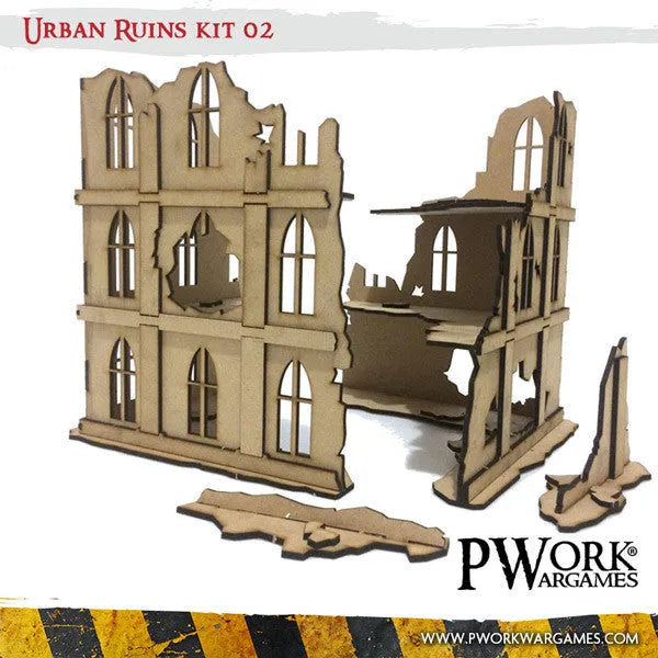 MDF Terrain Urban Ruins 02-PWork Wargames-Radaddel