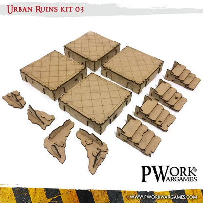 MDF Terrain Urban Ruins 03-PWork Wargames-Radaddel