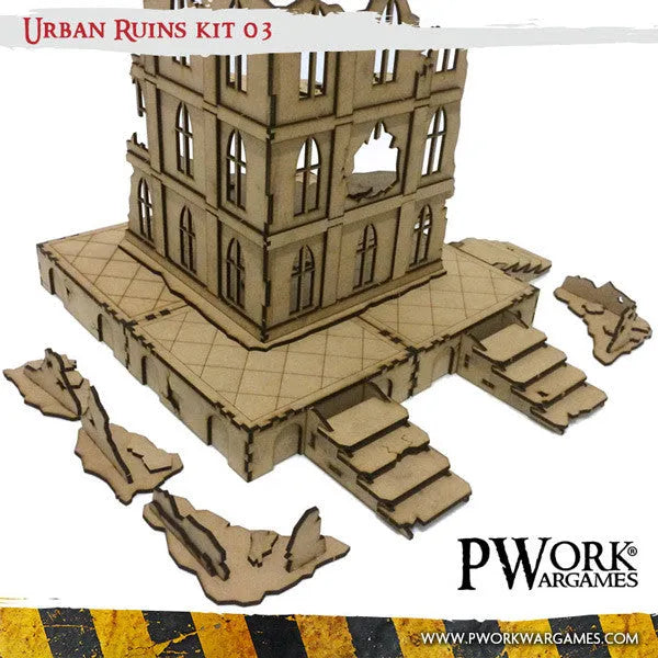 MDF Terrain Urban Ruins 03-PWork Wargames-Radaddel
