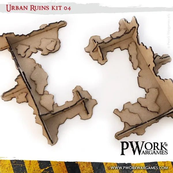 MDF Terrain Urban Ruins 04-PWork Wargames-Radaddel