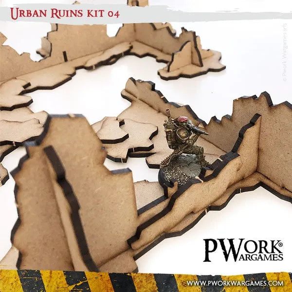 MDF Terrain Urban Ruins 04-PWork Wargames-Radaddel