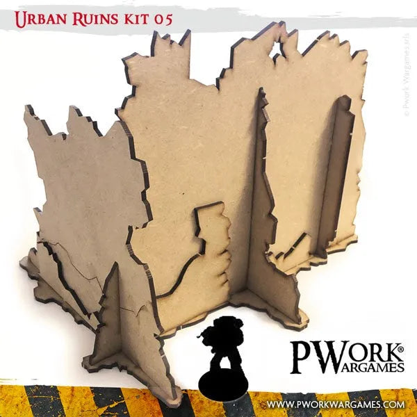 MDF Terrain Urban Ruins 05-PWork Wargames-Radaddel