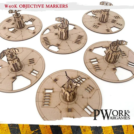 MDF Terrain Objective Markers & Radar Towers-PWork Wargames-Radaddel