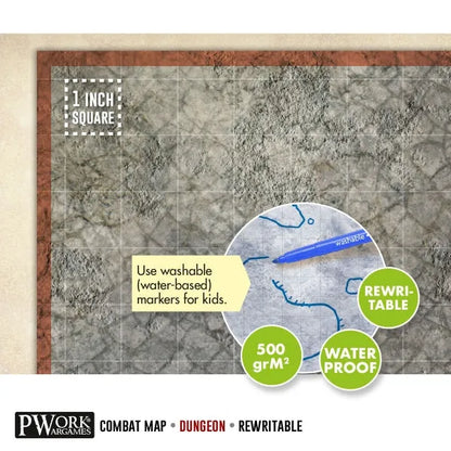 RPG Rewritable Combat Map Dungeon 36X48"-PWork Wargames-Radaddel