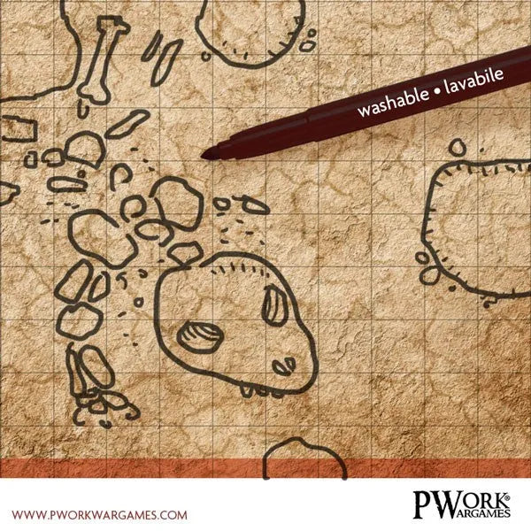 RPG Rewritable Combat Map Desert 24x24"-PWork Wargames-Radaddel