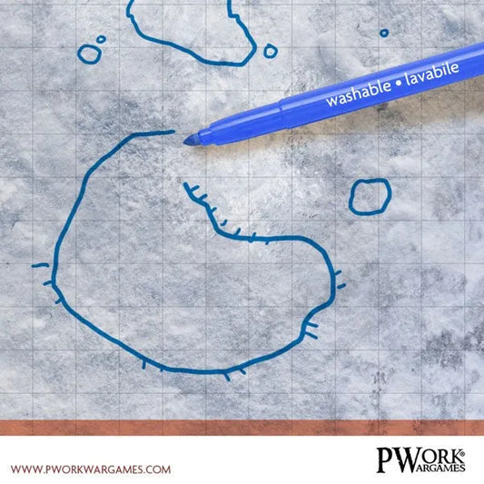 RPG Rewritable Combat Map Snow Plain 30x30"-PWork Wargames-Radaddel